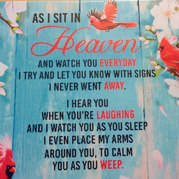 While I sit in Heaven, message from a beloved, metal wall art - Picture 3 of 5